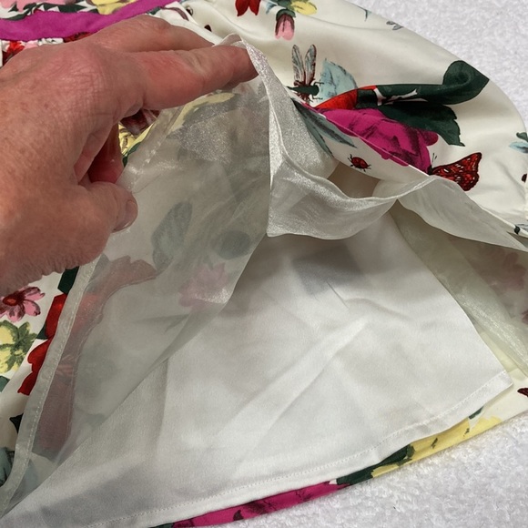 Baker by Ted Baker cap sleeve bright floral dress zip back size 4 - Picture 6 of 8